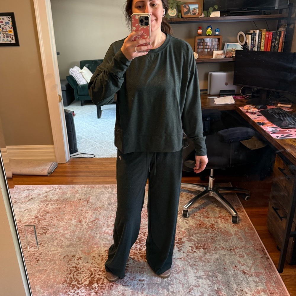 Fabletics Cloud Jersey Set - Wide Leg Pant and Boxy Long-Sleeve Top